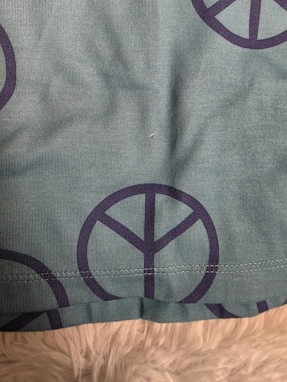 Carter's Teal Long Sleeve Peace Sign Nightgown